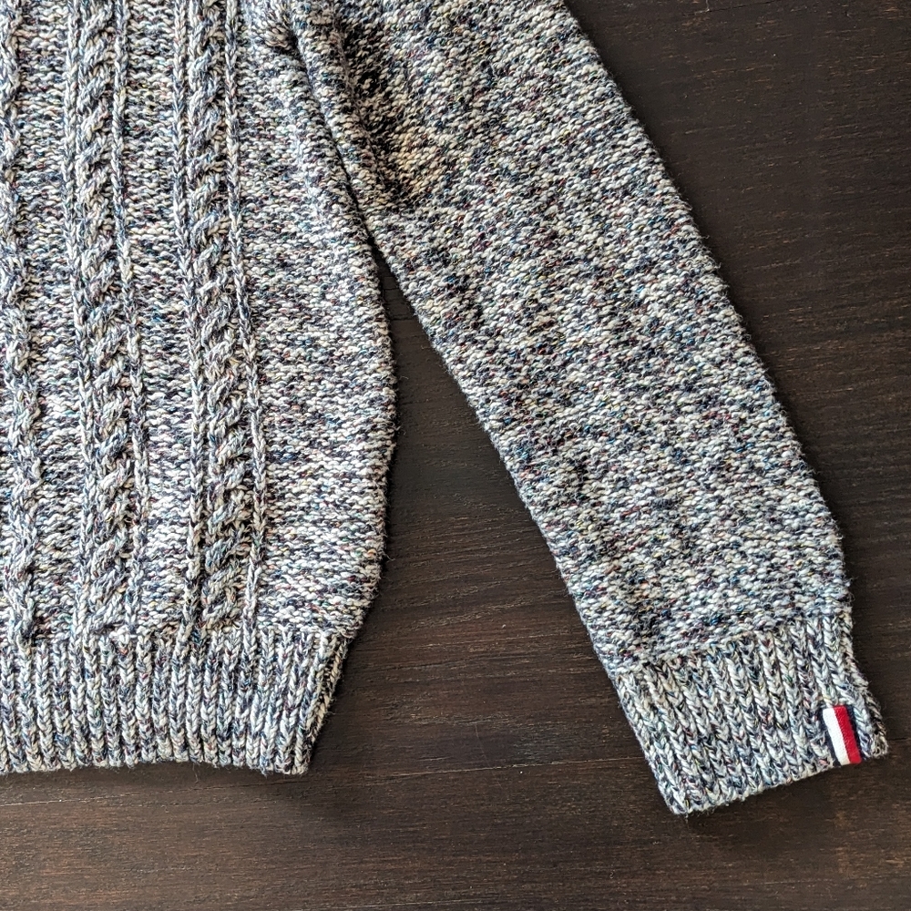 Tommy Hilfiger Cable Knit Sweater Multicolor Marled Women's Medium Mock neck - Picture 3 of 8